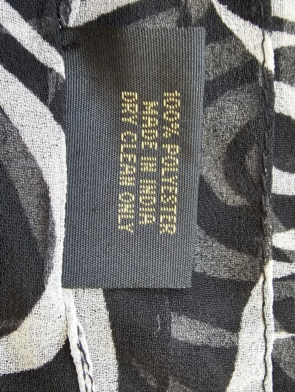 Isabella Vintage Black & White Rose Scarf – Sheer Floral Chiffon Neck Ribbon​